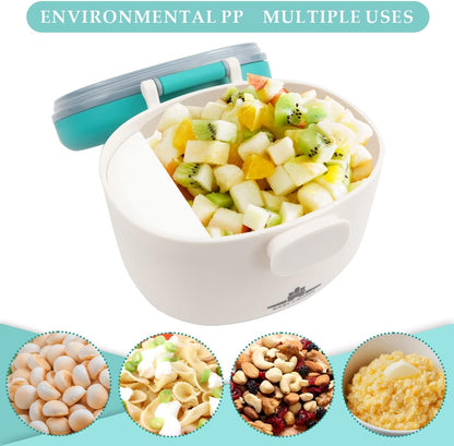 1Pcs Baby Formula Dispenser with Scoop and Leveller, Portable Milk Powder Container, Cute Formula Travel Container for Outdoor and Room Use (Green, 230g)
