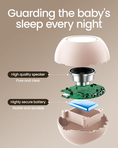CHICWAY 2026 Mom's Choice Awards, Portable Sound Machine for Baby Adult, AI Cry Detection, 18 Soothing Sound, Bluetooth Rechargeable White Noise Machine for Home Office Travel, Nursery Light, Gray
