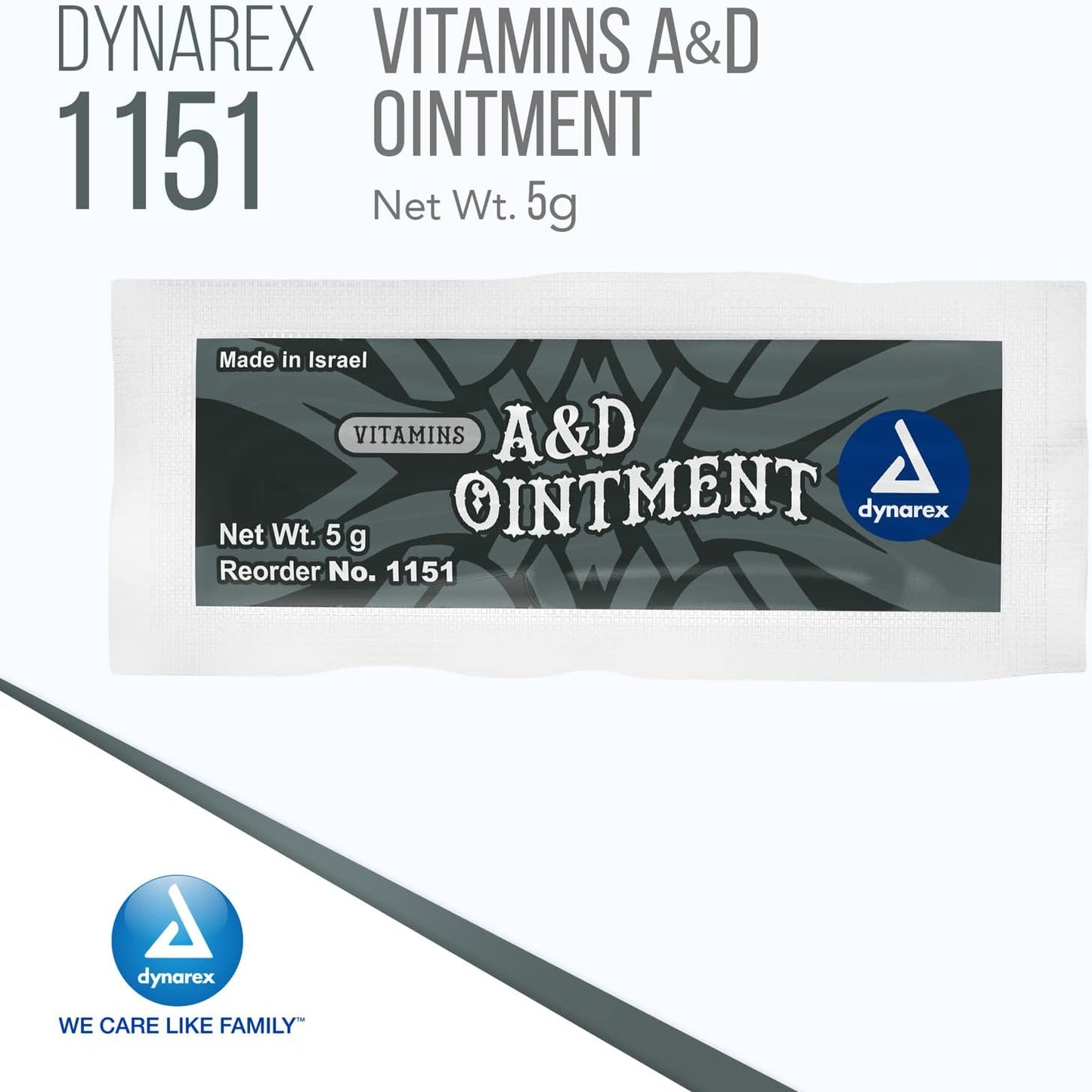 Dynarex Vitamins A & D Ointment, Ointment with Vitamin A and Vitamin D Skin Protectant, for Diaper Rash and Discomfort, White, 15 oz Jar