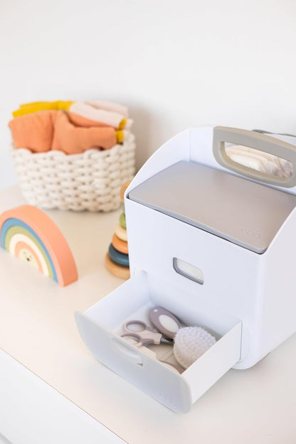 Ubbi Tabletop Diaper Caddy, Diaper Storage, Caddy Organizer, Stores Baby Diapers, Wipes & Baby Accessories, White