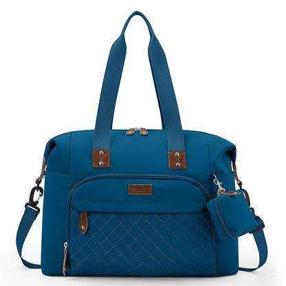 Tuwubi Diaper Bag Tote,Baby Diaper Bag with Pacifier Case Large Travel Diaper Tote Caddy for Mom and Dad Multifunction Baby Bag - M-Teal