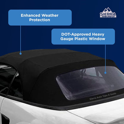 Sierra Auto Tops & Seats Convertible Top for 1994-2004 Ford Mustang - Saddle, Sailcloth Vinyl - Convertible Top Replacement with Plastic Window - Mustang Convertible Top, Complete Soft Top