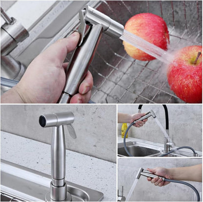 Handheld Bidet Sprayer for Toilet Kit,Stainless Steel Muslim Shower Toilet Bidet Faucets Attachment Set with T-Valve,Adjustable Water Pressure,Toilet Hose Sprayer,Cloth Diaper Spraye for Baby Wash