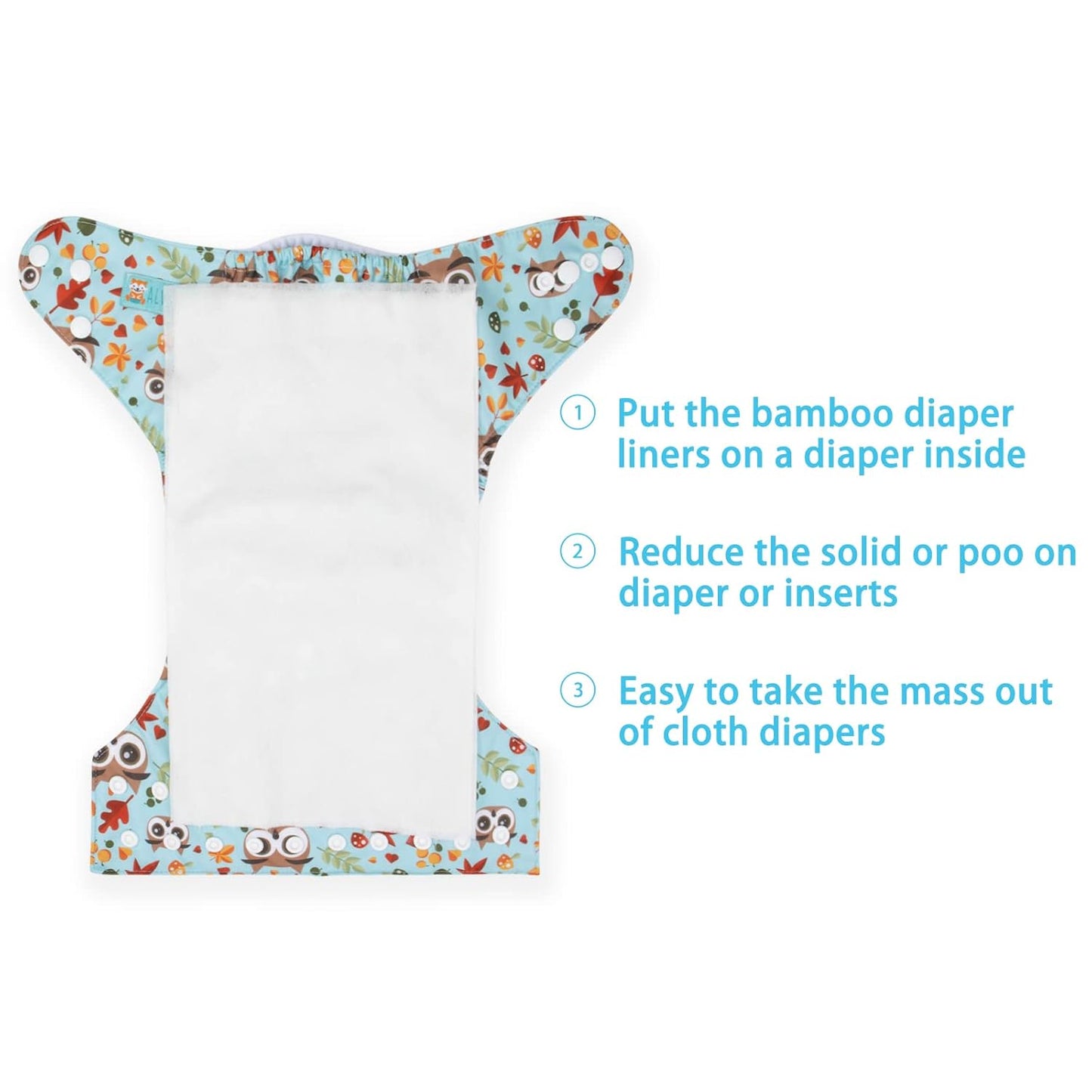 ALVABABY Diaper Liner for Baby Cloth Diapers Natural Soft Disposable Diaper Liners 11.8x7.1 Inch Fragrance Free Chlorine Free 400 Sheets
