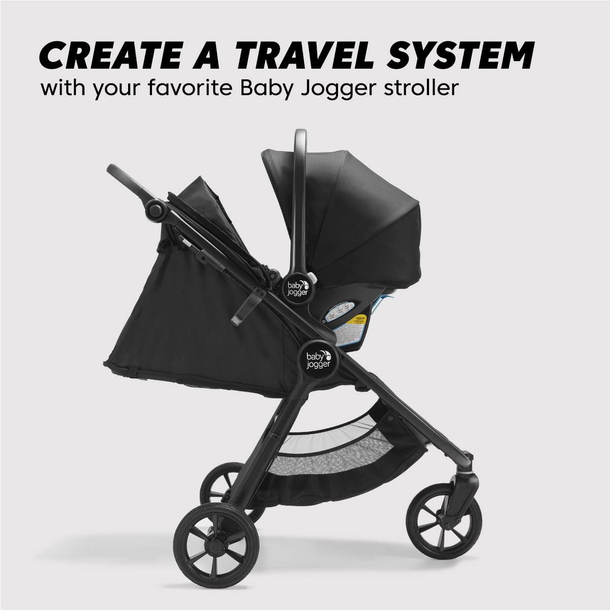 Baby Jogger® City GO 2 Infant Car Seat, Lunar Black – Lightweight Rear-Facing Infant Car Seat, Travel System Compatible, Taxi-Safe