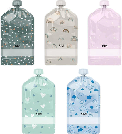 Simple Modern Reusable Baby Food Pouches for Toddlers | BPA Free Plastic, Food Safe, Freezer Safe | Refillable for Applesauce Yogurt & Puree Squeeze Pouch | 10 pack | 5oz | Assorted