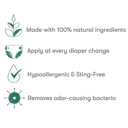 Munchkin HYP03 Diaper Rash Hypochlorous Acid Spray for Face and Body, Removes Rash-Causing Germs, Helps Promote Healing, Gentle for Sensitive & Eczema-Prone Skin, 3.4 Ounce
