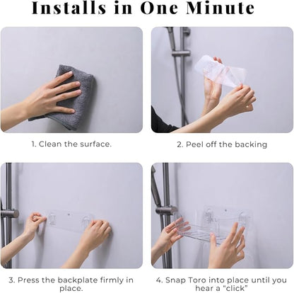 Bathtub Toy Storage – Clear Bath Toy Holder with Drainage Holes, Wall-Mounted No-Drill Organizer for Kids’ Tub Toys