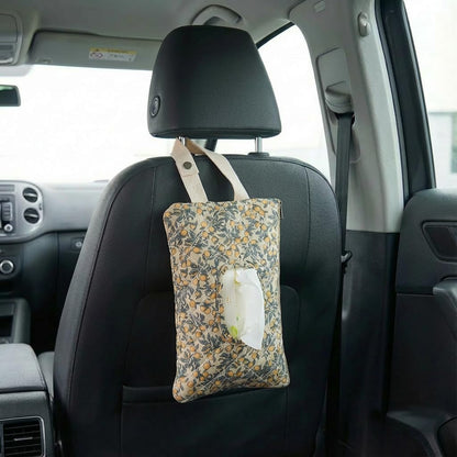 Quilted Baby Wipe Holder Quilted Wipe Pouch Portable Hanging Floral Wet Wipes Bag for Car, Stroller
