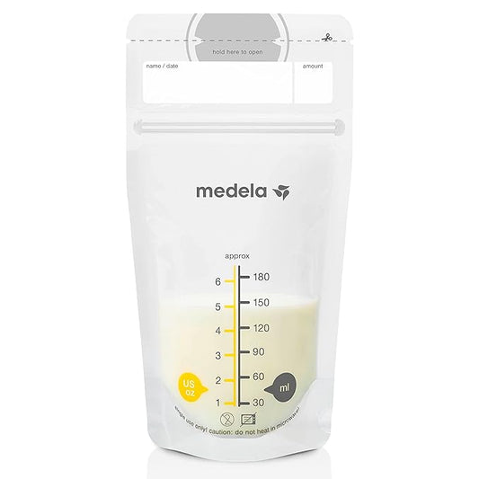 Medela Breastmilk Storage Bags, 200 Count, Ready to Use Breast Milk Storing Bags for Breastfeeding, Self Standing Bag, Space Saving Flat Profile, Hygienically Pre-Sealed, 6 Ounce (Pack of 10)