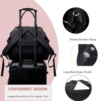 LORADI Large Diaper Bag Tote, 14 Pockets Stylish Baby Bag with Stroller Clips and 3 Insulated Pockets, Baby Shower Essentials