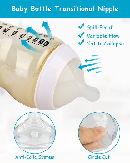 Silicone Nipple (M) for Tommee Tippee Natural Start Anti-Colic Baby Bottles, Medium Flow, 3m+, 4 Count