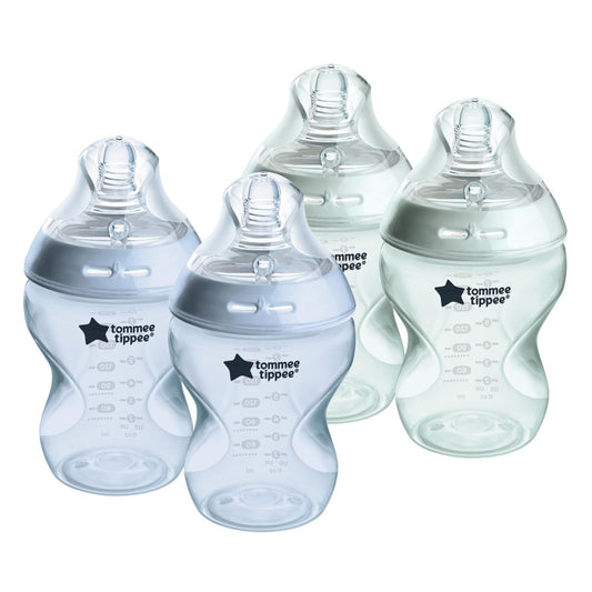Tommee Tippee Natural Start Anti-Colic 9 oz BPA Free Baby Bottles, 0+ Months, Slow Flow Breast-Like Nipple, Self Sterilizing, Designed for Seamless Transition Between Bottle & Breast, Clear, Pack of 2