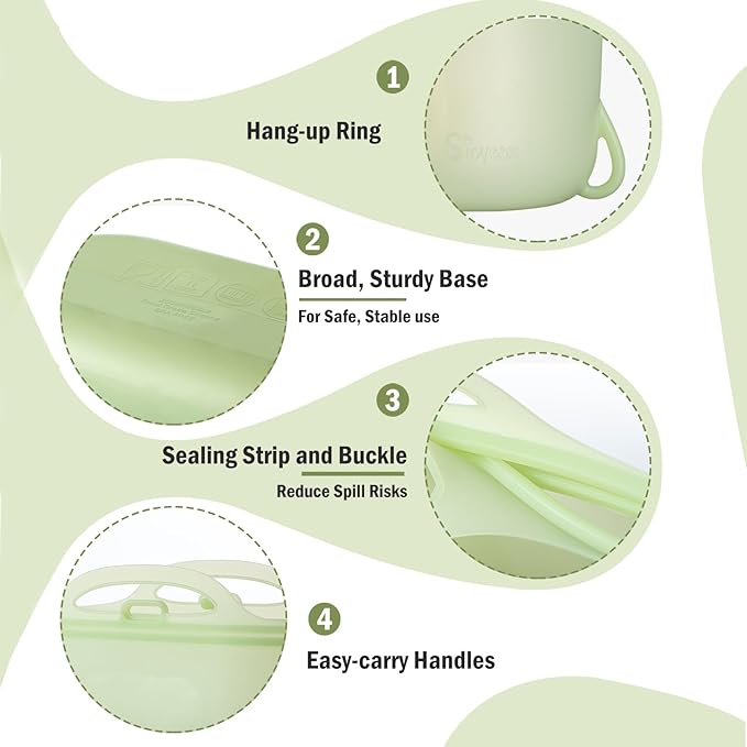 Silicone Travel Bottle Sterilizer Bags | 2000ml Microwave Steam Sterilizer Bags for Baby Bottles, Breast Pump & Pacifiers, Reusable Steam Sterilizing Bags for Travel and Home Use（Clear Green）