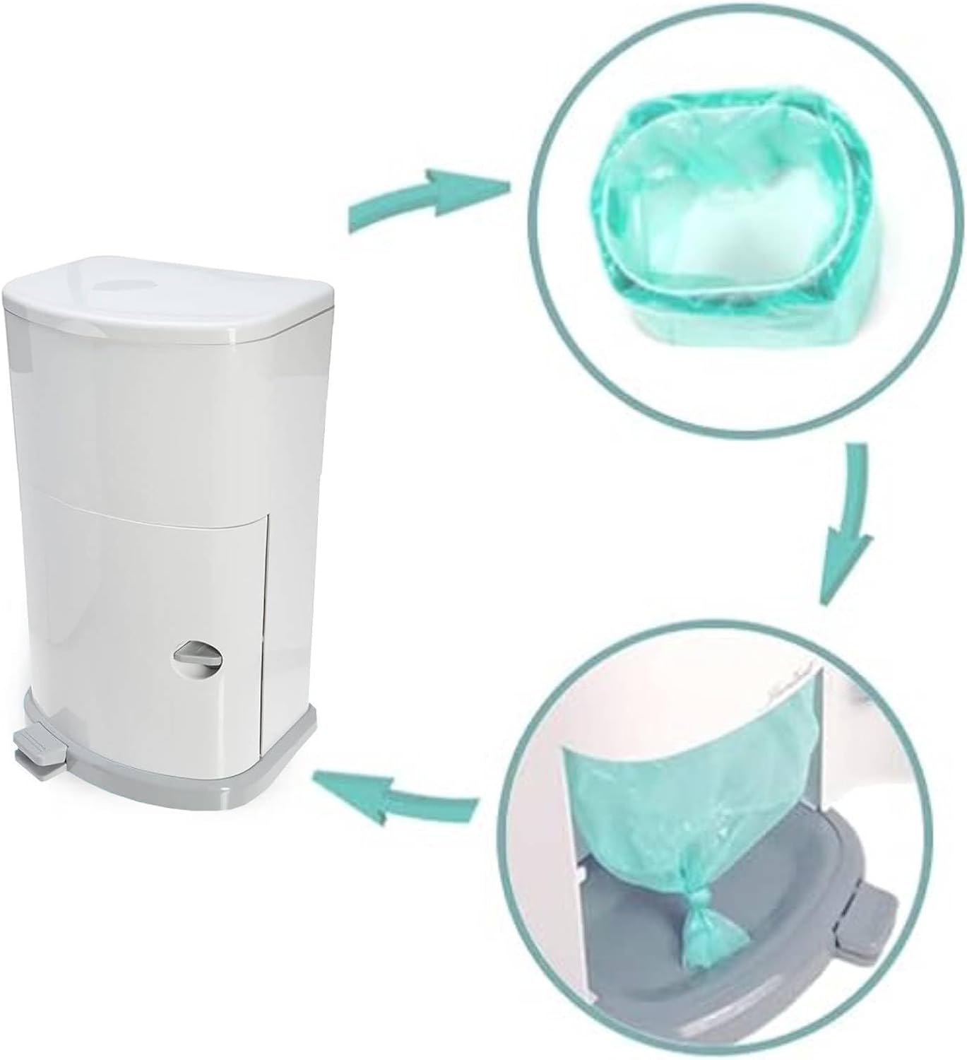 Diaper Pail Liner Refills Bags Compatible with Janibell Akord 330 Series Adult Diaper System, Diaper Disposal Liner Refills，Lightly Scented - 4pack (Green)