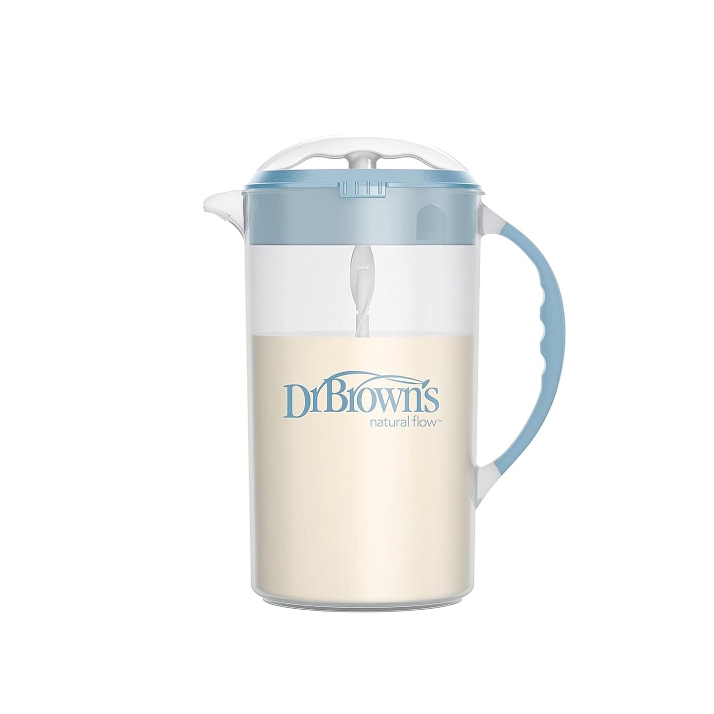 Dr. Brown's Baby Formula Mixing Pitcher with Adjustable Stopper, Locking Lid, and No Drip Spout, 36 oz, BPA-Free, Blue, 1-Pack