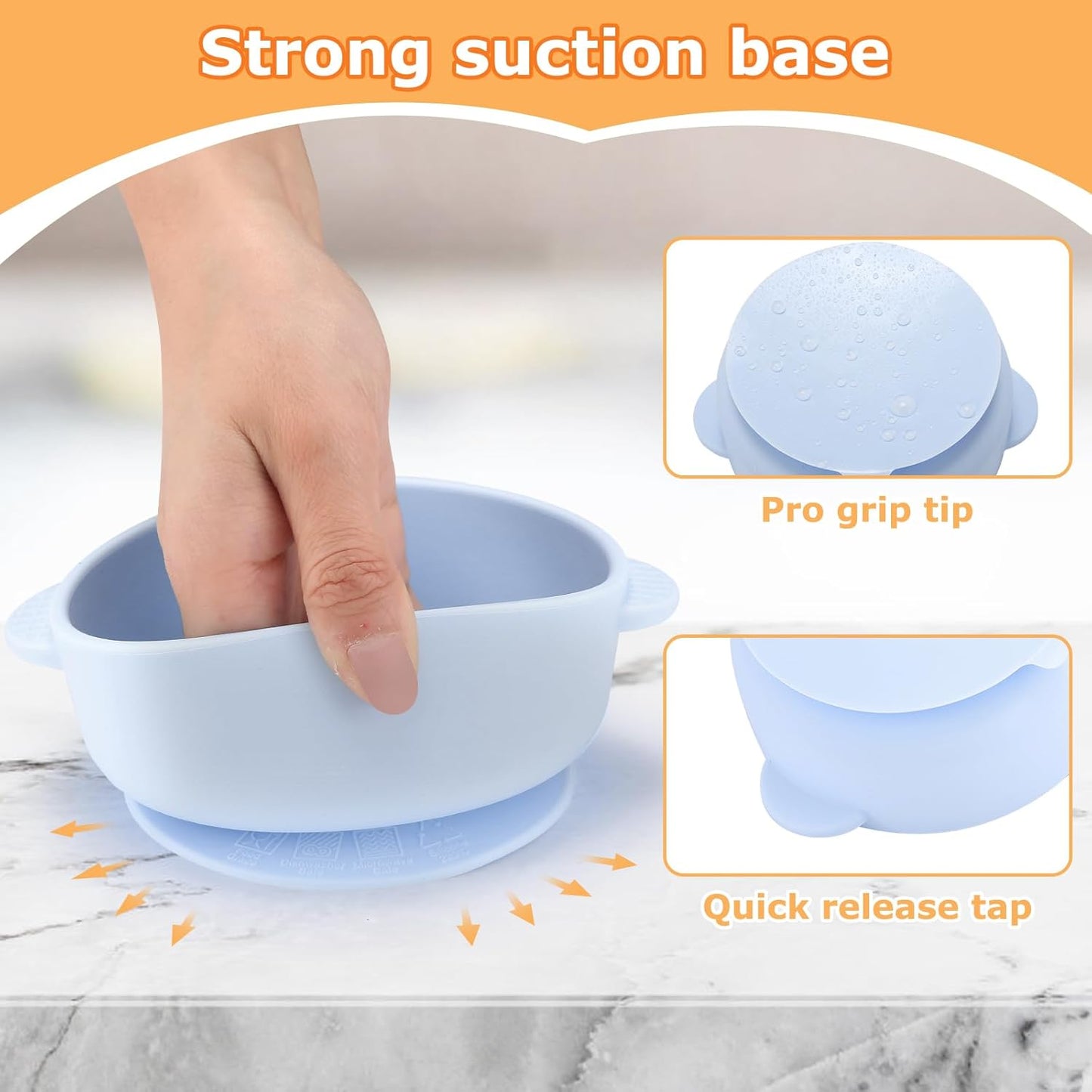 2 Pack Stainless Steel Baby Bowls with Removable Non-Slip Silicone Suction Shell and Lids, Anti Scald Food Container for Baby Food Feeding-Gray & Cream