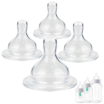 Silicone Nipples for Philips Avent Anti-Colic Baby Bottles,Size 1 Nipple,1m+,Slow Flow, 4 Count