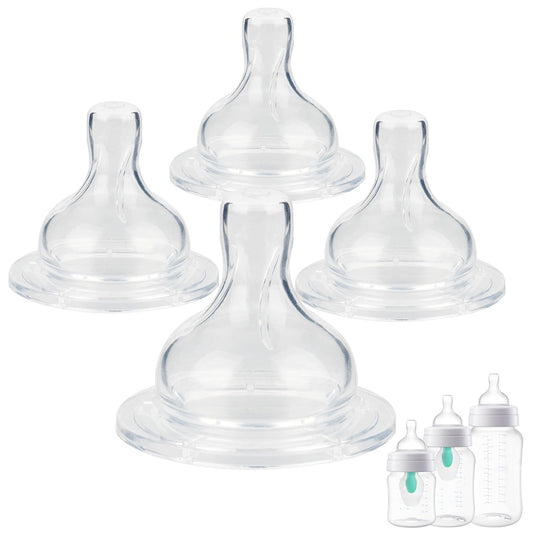 Silicone Nipples for Philips Avent Anti-Colic Baby Bottles,Size 1 Nipple,1m+,Slow Flow, 4 Count