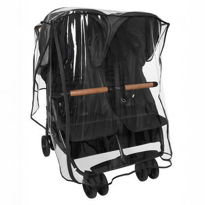 Rain Cover for Zoe Twin Double Stroller by SASHA'S, Zipper Access, Maximum Coverage, Weather Shield (Stroller not Included)
