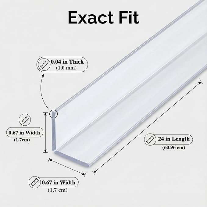 Clear Corner Protectors –Mini Self-Adhesive Baby Proofing Safety Bumpers for Walls, Furniture, Cabinets & Desks – Freely Spliced to Meet Your Needs (5PCS, 1.7x60.96cm/0.67x24in)