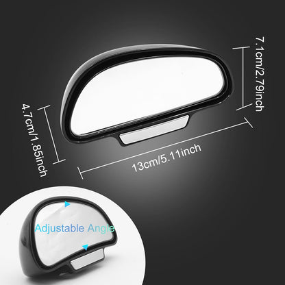 Blind Spot Mirror Adjustable 360 Degree Car Side Mirror, HD Glass Rear View Exterior Accessories Frame Thickness Less than 5MM for Car SUV (long-armed Right)
