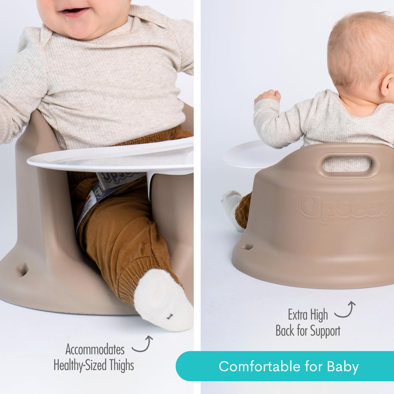Upseat – The Original Ergonomic Baby Floor & Booster Seat with Tray, Developed with Physical Therapists for Upright Posture & Healthy Hip Development, 4–24 Months, Dishwasher-Safe Extra-Large Tray