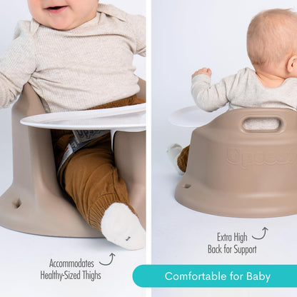 Upseat – The Original Ergonomic Baby Floor & Booster Seat with Tray, Developed with Physical Therapists for Upright Posture & Healthy Hip Development, 4–24 Months, Dishwasher-Safe Extra-Large Tray