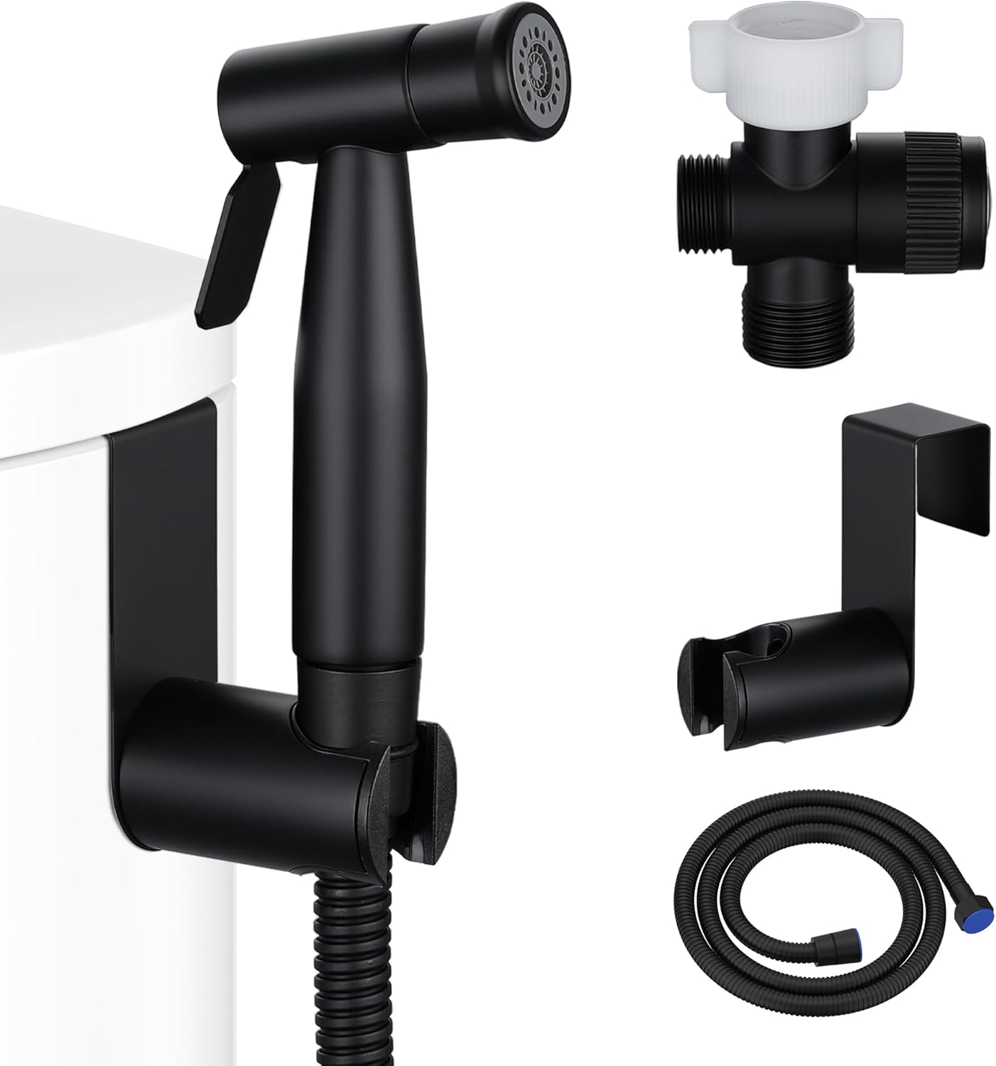 Handheld Bidet Sprayer for Toilet Brushed Nickel with Leakproof Hose,Stainless Steel Cloth Diaper Sprayer,Adjustable Water Pressure,Dual Mode Wall/Toilet Mount Jet Spray for Baby Feminine Senior Wash