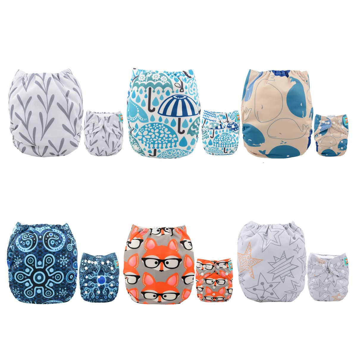 ALVABABY 12pcs Microfiber Inserts,Soft Cloth Diaper Liner,3-Layer Absorbent Inserts,Reusable for Baby Cloth Diapers 12T