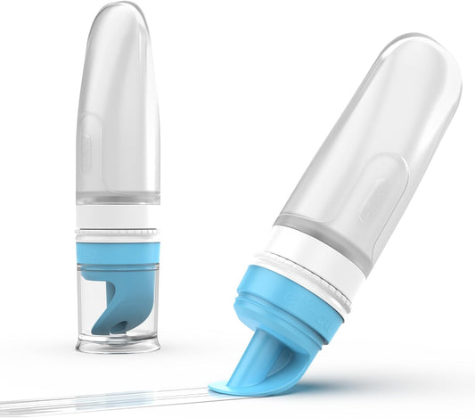 Eli & Ali Swiper Tube - No-Touch Cream Applicator with Refillable Silicone Cream Dispenser for Sunscreen, Diaper Rash, Tattoo Aftercare, Nipple, Progesterone & More - TSA Friendly - Blue, 1 Pack