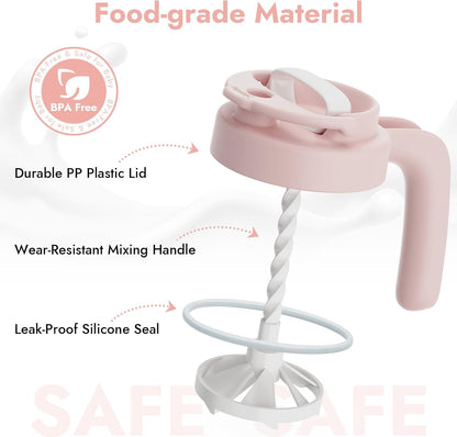 Papablic 32oz Formula Mixing Pitcher Lid, Breastmilk Pitcher Mixing Handle & Flip Locking Spout for Mixing Formula/Breastmilk/Protein Powder/Coffee, Blue