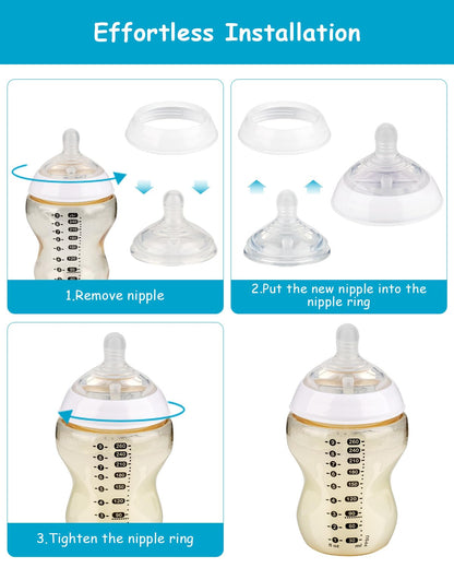 Silicone Nipple (M) for Tommee Tippee Natural Start Anti-Colic Baby Bottles, Medium Flow, 3m+, 4 Count