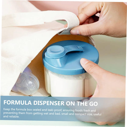 Toddmomy Baby Formula Dispenser 2-Pack Portable Milk Powder Container with 4 Compartments Leak-Proof Storage Box for Travel and Outdoor Activities