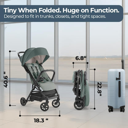 Inglesina Quid 2 Stroller - Midnight Blue - Ultra Compact Lightweight Travel Stroller, Babies and Toddlers, Airplane Overhead, Foldable, Reclining Seat, Collapsible Canopy, 3 Months - 50 lbs, BPA Free