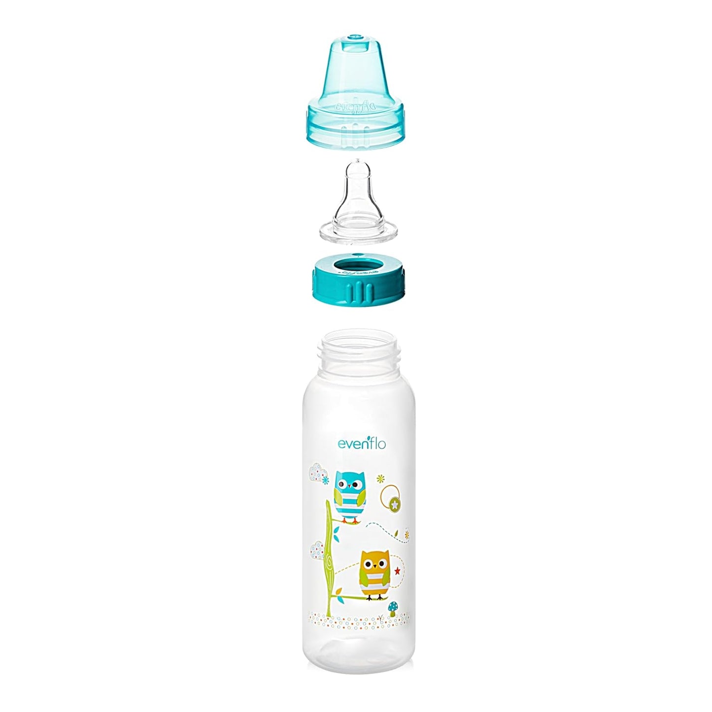 Classic Prints Polypropylene Bottles for Baby, Infant and Newborn - Blue/Green/Teal, 8 Ounce (Pack of 12)