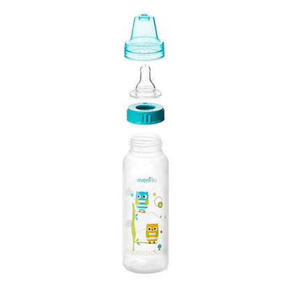 Classic Prints Polypropylene Bottles for Baby, Infant and Newborn - Blue/Green/Teal, 8 Ounce (Pack of 12)