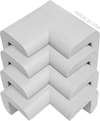 KidKusion Child Safety Corner Cushion | Soft Gray | 4 Pack | Made in USA, Child Safety, Child Proofing Corner Guard, Home Furniture Safety Bumper, Baby Proof Table Protector