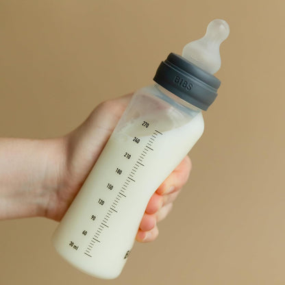 BIBS Baby Bottle 5 oz / 150 ml Silicone Nipple 2 Pack - Anti-Colic, BPA-Free, Round Nipple, Slow Flow, Lightweight & Easy to Clean, Suitable for Newborns 0+ Years - Ivory