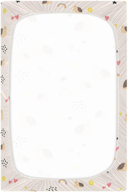 Fitted Crib Sheets Turtle Sea Horse Stretchy Portable Playard Sheets for Baby Toddler, Breathable Soft Mini Crib Mattress 39 x 27 in for Boys and Girls