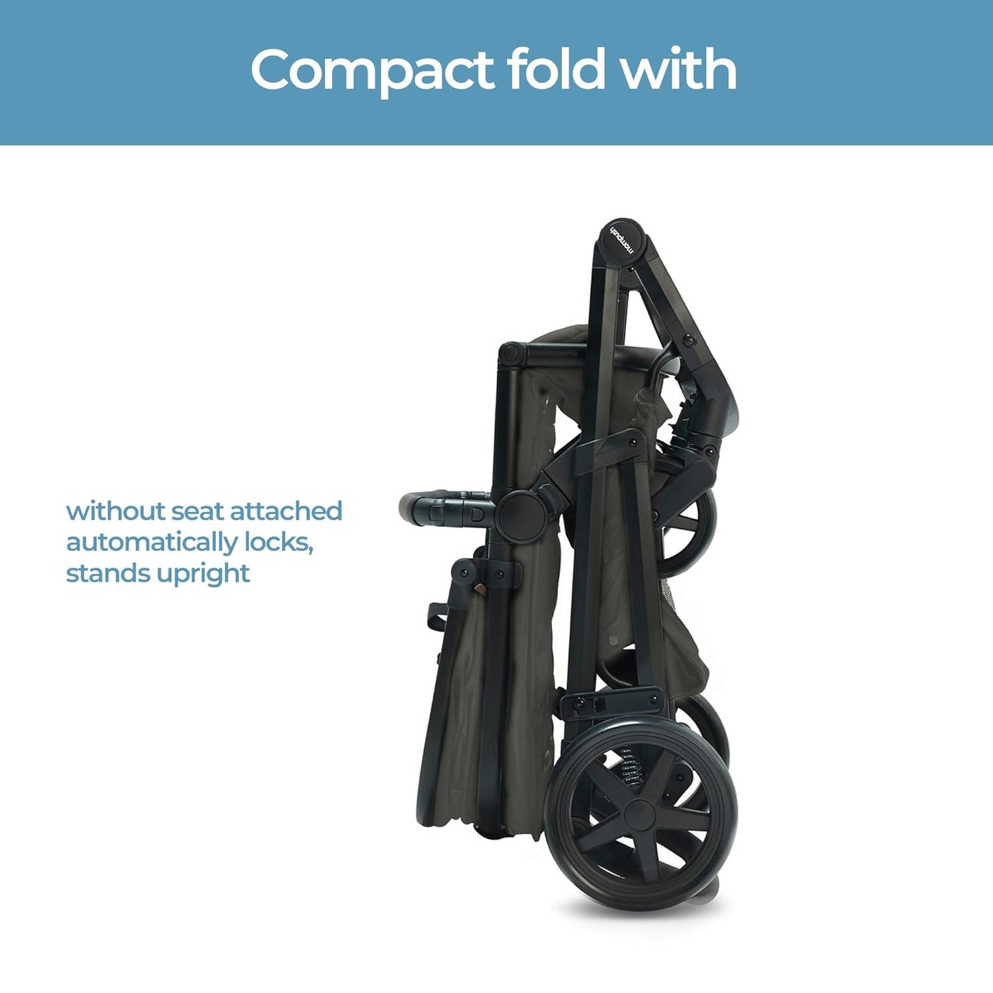 Mompush Baby Stroller, Convertible 2-in-1 with Bassinet Option, Infant Car Seat Compatible, Includes Adapter - Sturdy Full-Size Infant Stroller for Family Adventures