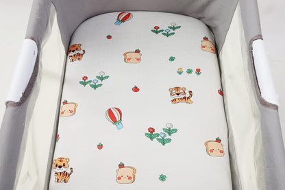 Onacosht Stretchy Bassinet Sheets 33" x 19" Compatible with Mika Micky, KoolaBaby (3 in 1), BabyBond, HARPPA and RICUTON Bedside Bassinet, 3 Pack for Baby Boy and Girl, Pink Floral