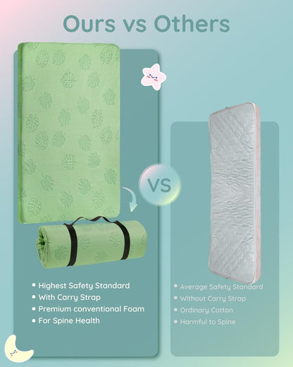 Lilian&Gema Pack and Play Mattress 38"x26"x1.5", Portable Mattress for Playpen, Pack N Play Mattress Topper, Soft Breathable and Waterproof Washable Cover for Baby Toddler