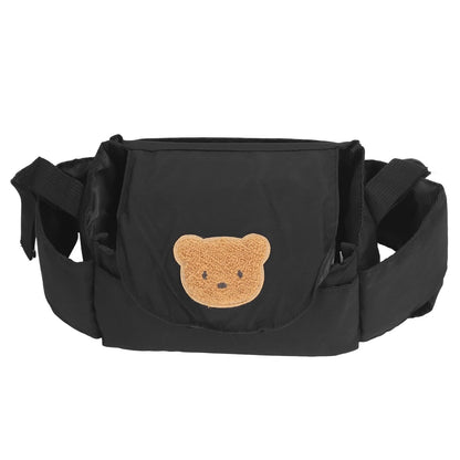 Stroller Organizer Bag with Insulated Cup Holders, Large Storage Space, Polyester, Portable with Shoulder Strap, for Diapers Phones Toys