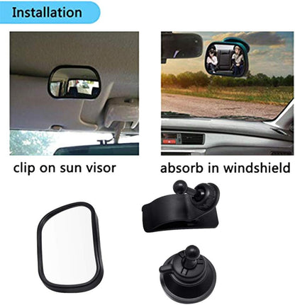 Baby Car Mirror Safety Car Seat Mirror for Rear Facing Infant Wide Adjustable 360 Degree View,Shatterproof,Fully Assembled, Crash Tested
