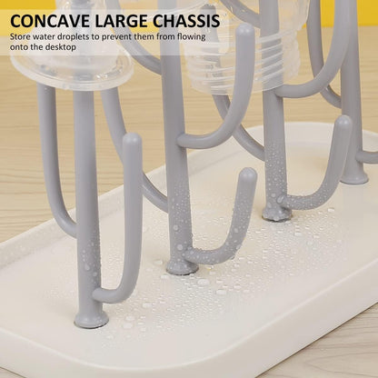 Baby Essentials,Bottle Drying Rack,Baby Bottle Drying Rack,Drying Rack for Kitchen Counter,Detachable Bottle Dryer Holder with Base.for Nipples,Cups,Pump Parts and Accessories(Green)