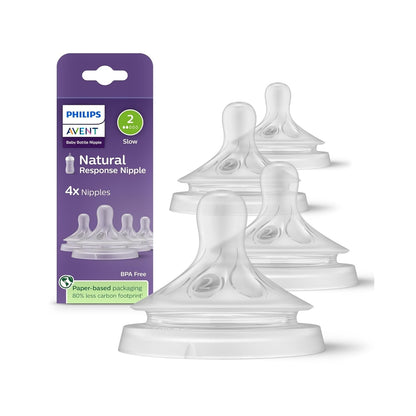 Philips Avent Natural Response Nipples, Medium Flow (Flow 3), 4-Pack, SCY963/44