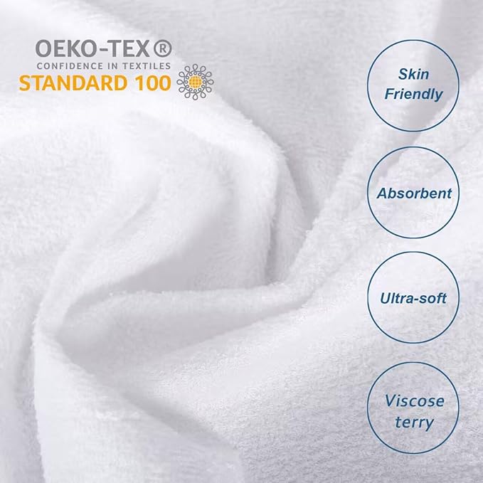 Moonsea Crib Mattress Protector, Waterproof Crib Mattress Pad Cover, Smooth Top Mattress Protector for Kids, Breathable Skin Friendly and Noiseless Fitted Sheet,Viscose Terry,2 Pack