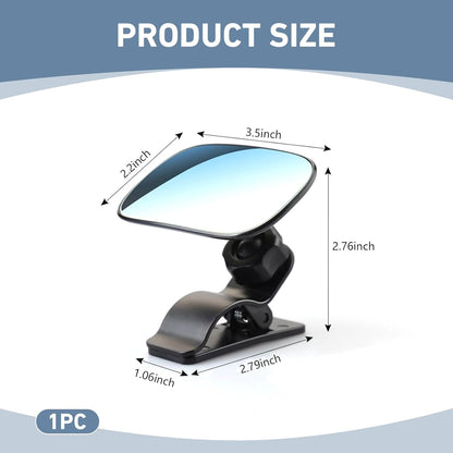 Car Mirror for Baby, 360° Rotatable Adjustable HD Observation Glass, Wide Angle Rear Seat Viewer with ABS Clip, Universal Safety Child Monitor for Vehicle (Black)