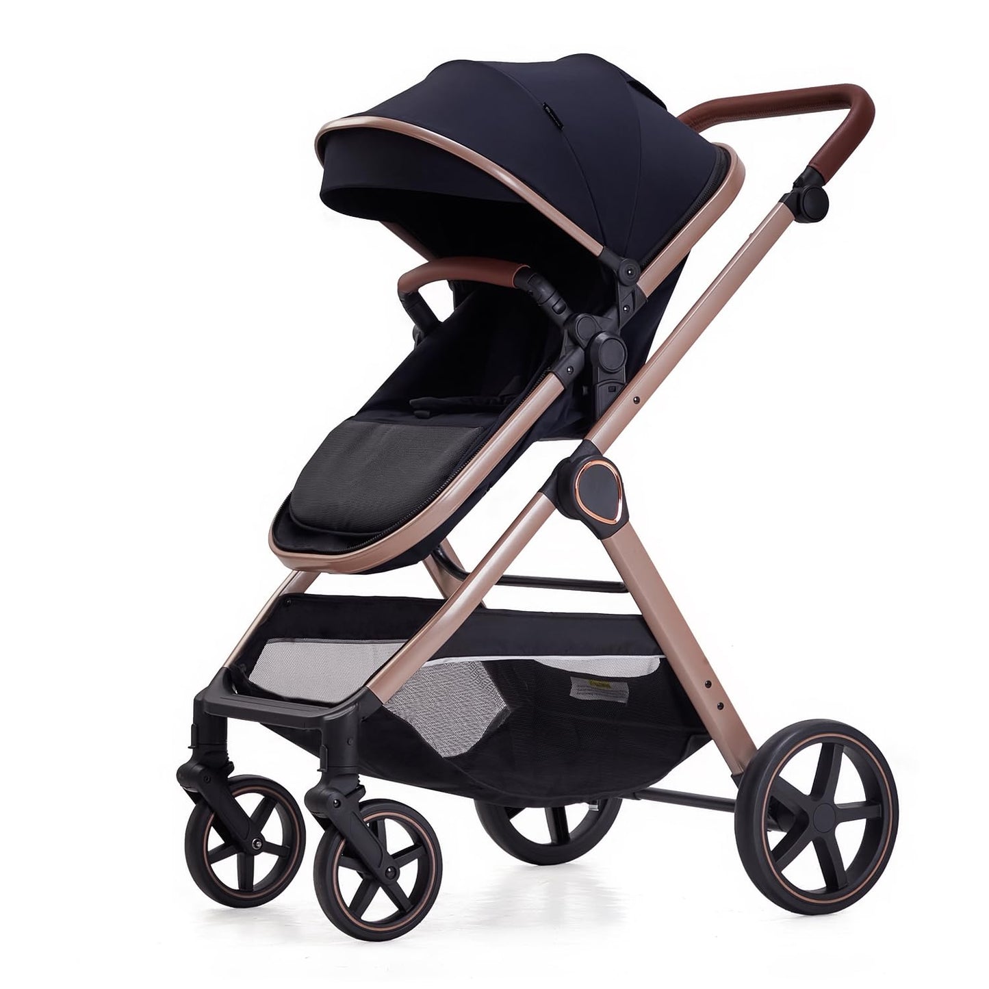 Lortsybab 2 in 1 Baby Stroller, Newborn Infant Toddler Convertible Pram Stroller for 0-36 Months Old Babies (Grey)